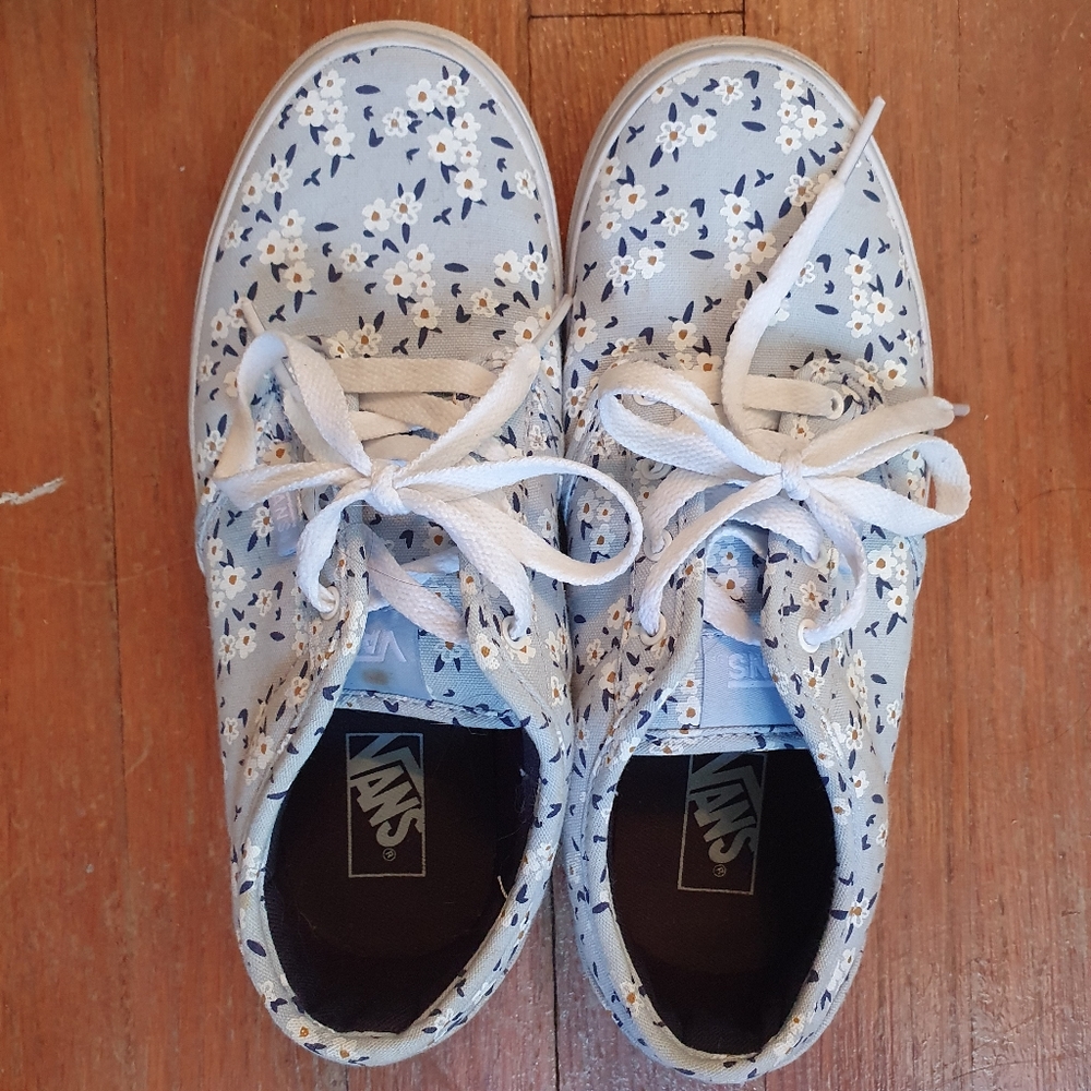 Floral Light Blue Vans